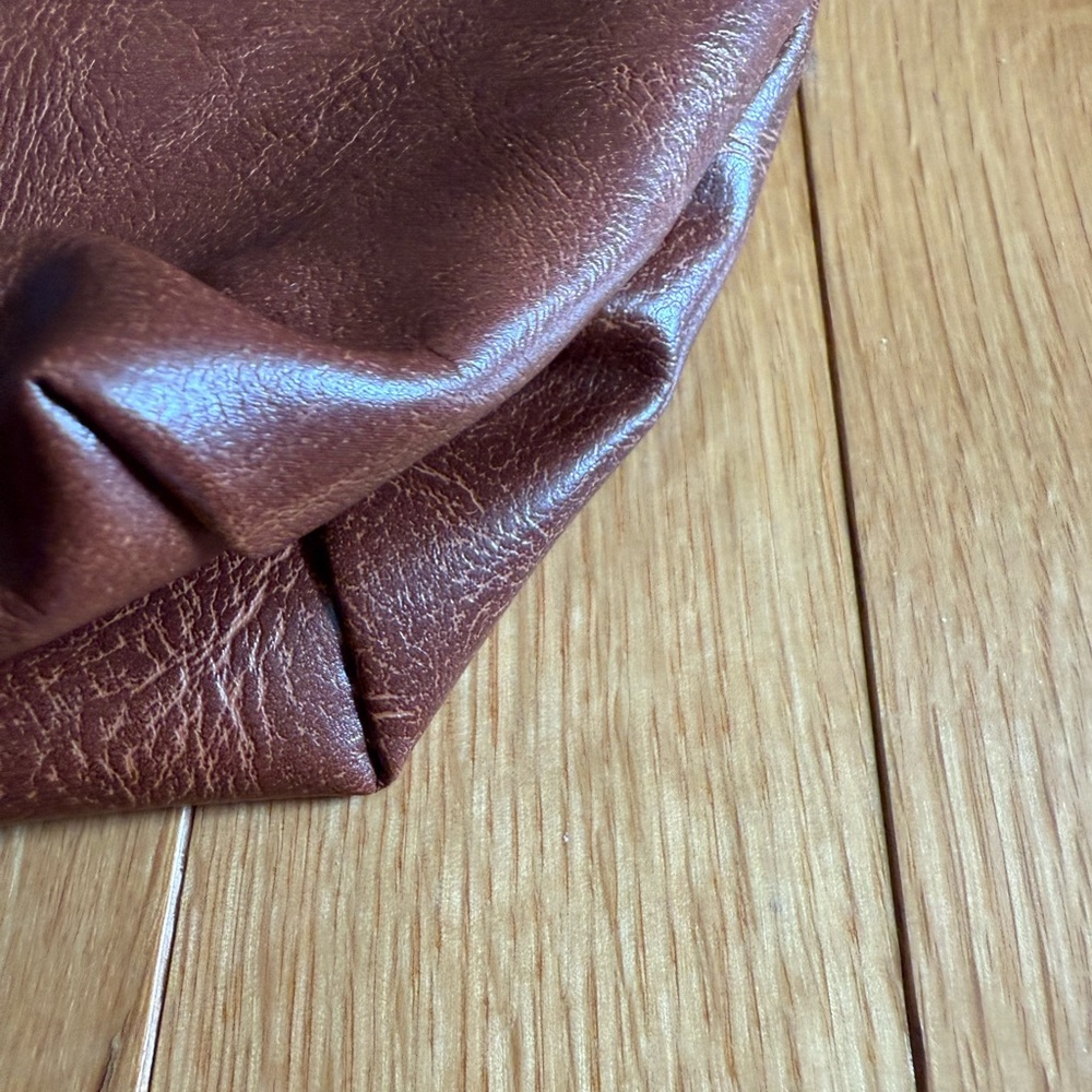 Brown Vegan Leather Shoulder Bag with Colorful Guitar Strap NWOT - Picture 5 of 5